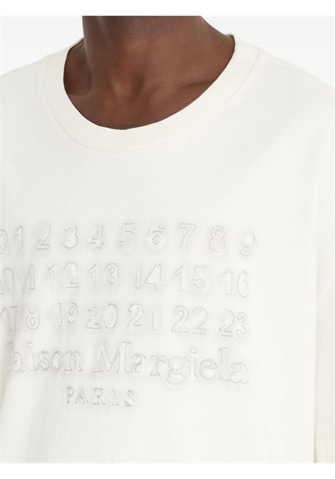 t-shirt embroidered logo unisex ecru MAISON MARGIELA | S50GC0705 S24567103